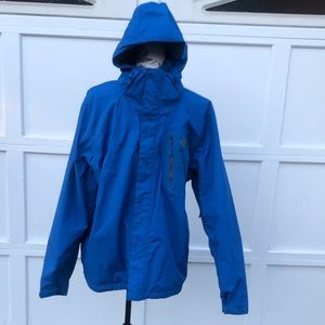 Mens The North Face HYVENT Blue Hooded Rain Jacket - Size: Large